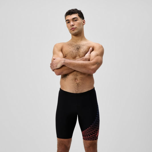 Speedo Medley Logo Jammer Men's (Black Red 663)