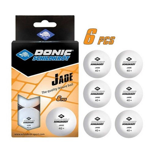 Donic Jade Poly 40+ Spare Time Table Tennis Balls 6 Pack (White)