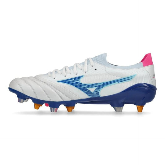 Mizuno Morelia Neo IV Beta Elite Mix Rugby Boots Men's (White Blue)