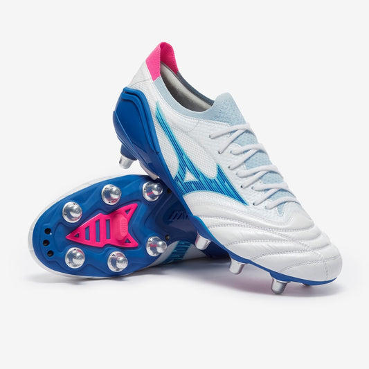 Mizuno Neo IV Beta Elite SG Rugby Boots Men's (White Blue)