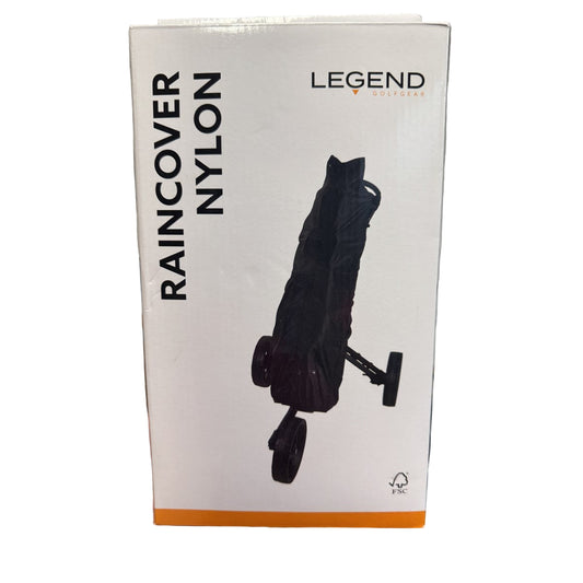 Packaging for a raincover nylon with a golf bag illustration on a white background