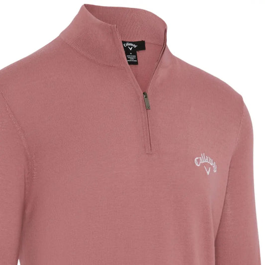 Callaway L/S Quarter Zip Merino Wool Top Men's (Mesa Rose 691)