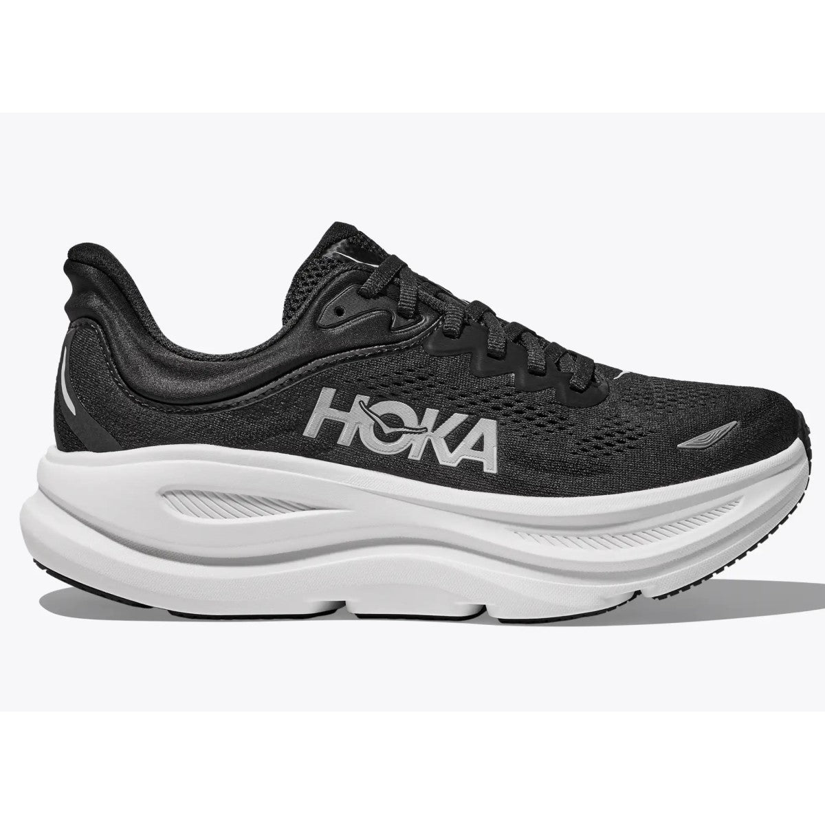 Hoka Bondi 9 Running Shoes Women's Wide UK9.5 (Black White BWHT)