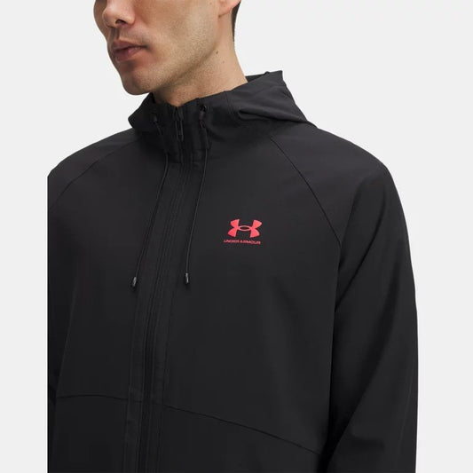 Under Armour Stretch Woven Jacket Men's (Black Red 002)