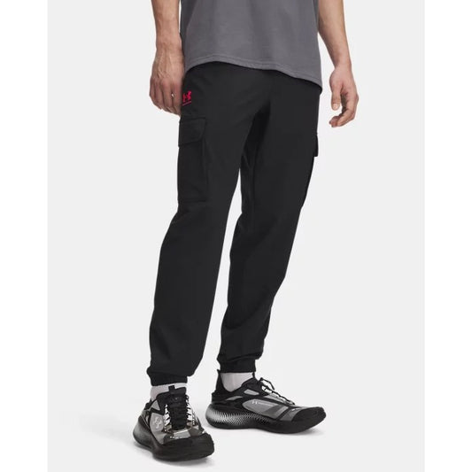 Under Armour Vibe Woven Cargo Pants Men's (Black Racer Red 002)