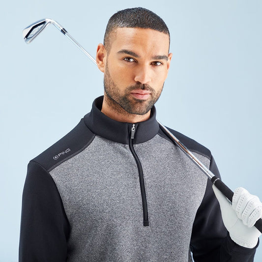 Ping Ramsey Half Zip Top Men's (Black Marl BM34)