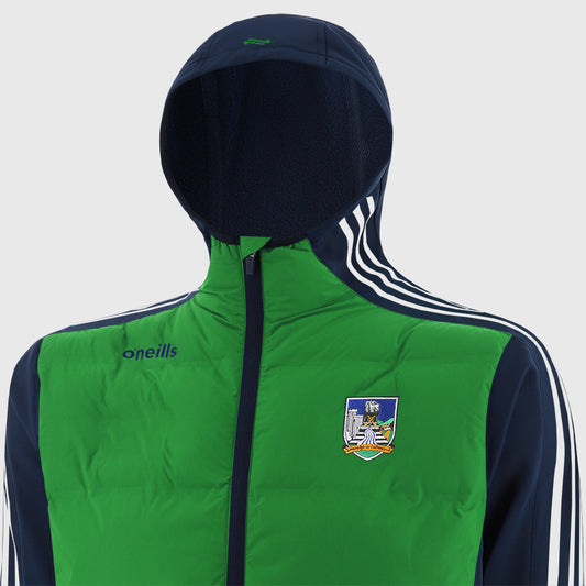 O'Neills Limerick GAA Hydra 075 Hooded Jacket Kid's (Green Marine)