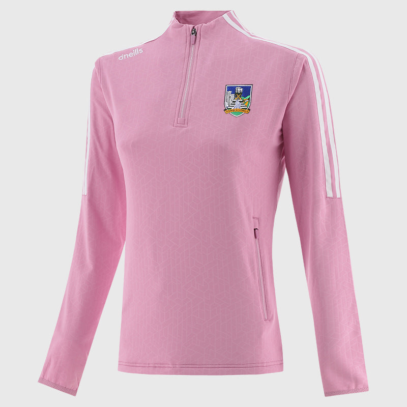 O'Neills Limerick GAA Hydra 184 Half Zip Top Women's (Pink White)