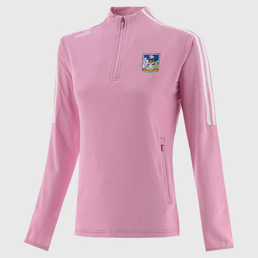O'Neills Limerick GAA Hydra 184 Half Zip Top Women's (Pink White)
