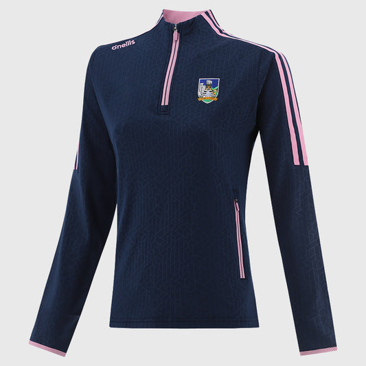 O'Neills Limerick GAA Hydra 184 Half Zip Top Women's (Navy Pink)