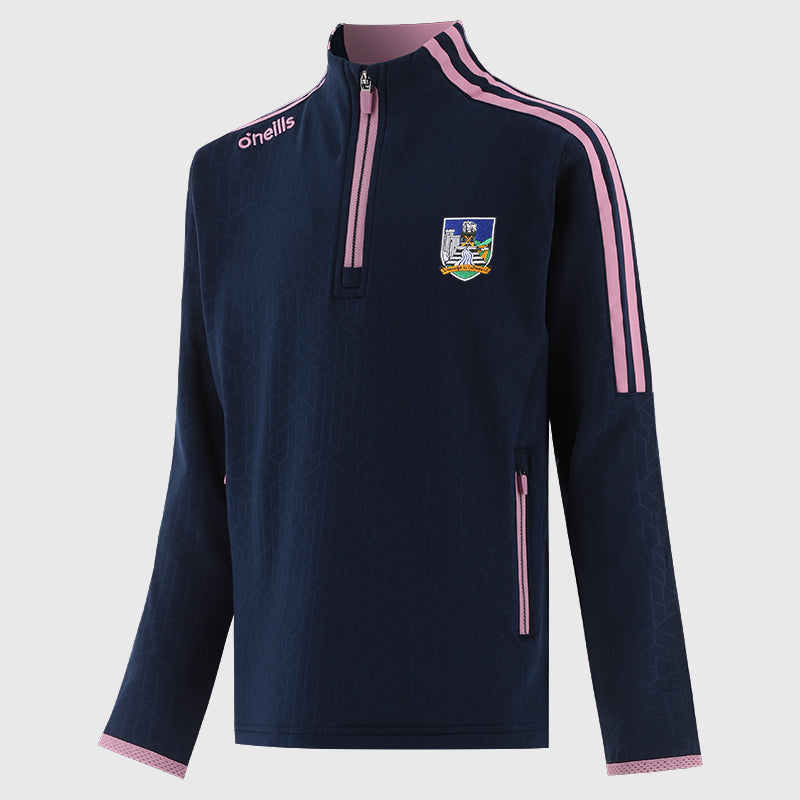 O'Neills Limerick GAA Hydra 184 Half Zip Top Girl's (Navy Pink)