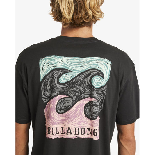 Billabong Crayon Wave Premium T-Shirt Men's (Washed Black WAA)