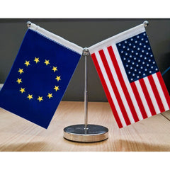 EU & USA Table Flag Set
