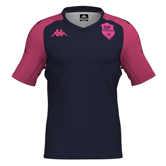 Kappa Stade Francais Training T-Shirt Men's (Navy Pink)