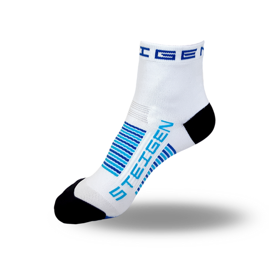 Steigen No Blister 1/4 Length Sock Kid's (White Blue)