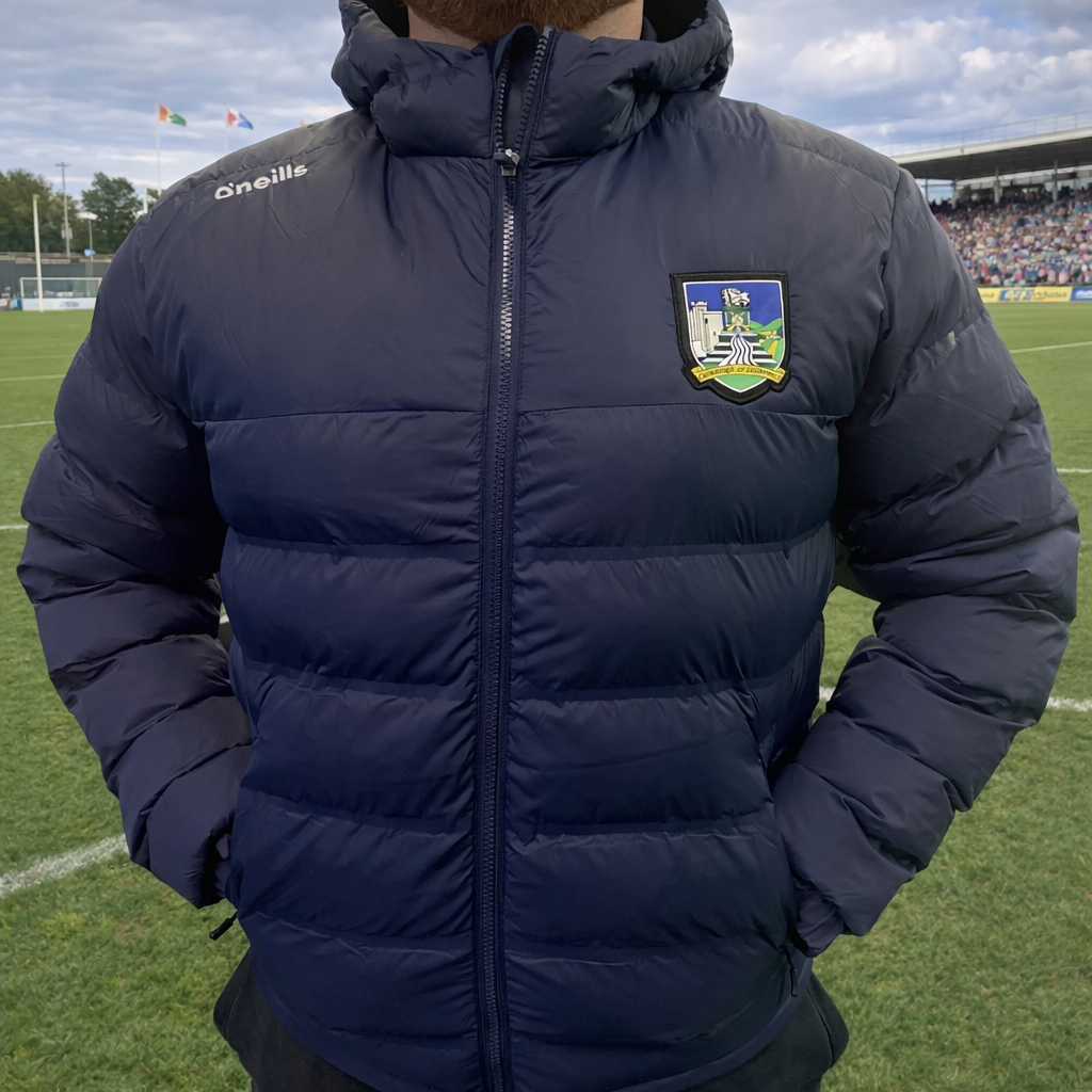 O'Neills Limerick GAA Eclipse Hooded Padded Jacket Men's (Marine)