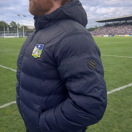 O'Neills Limerick GAA Eclipse Hooded Padded Jacket Men's (Marine)