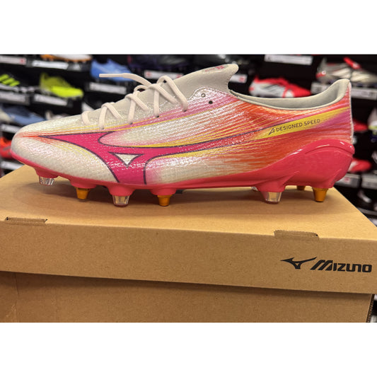 Mizuno Alpha III Elite Mix Football Boots Men's (White Fuschia Pink)