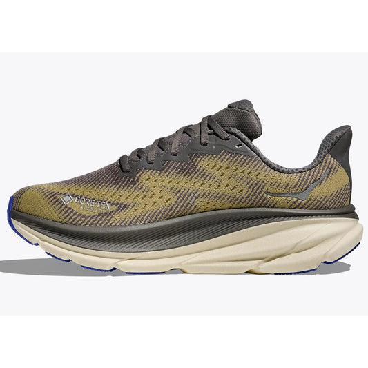 Hoka Clifton 9 Gore Tex Running Shoes Men's (Gravel Eggshell GVLG)