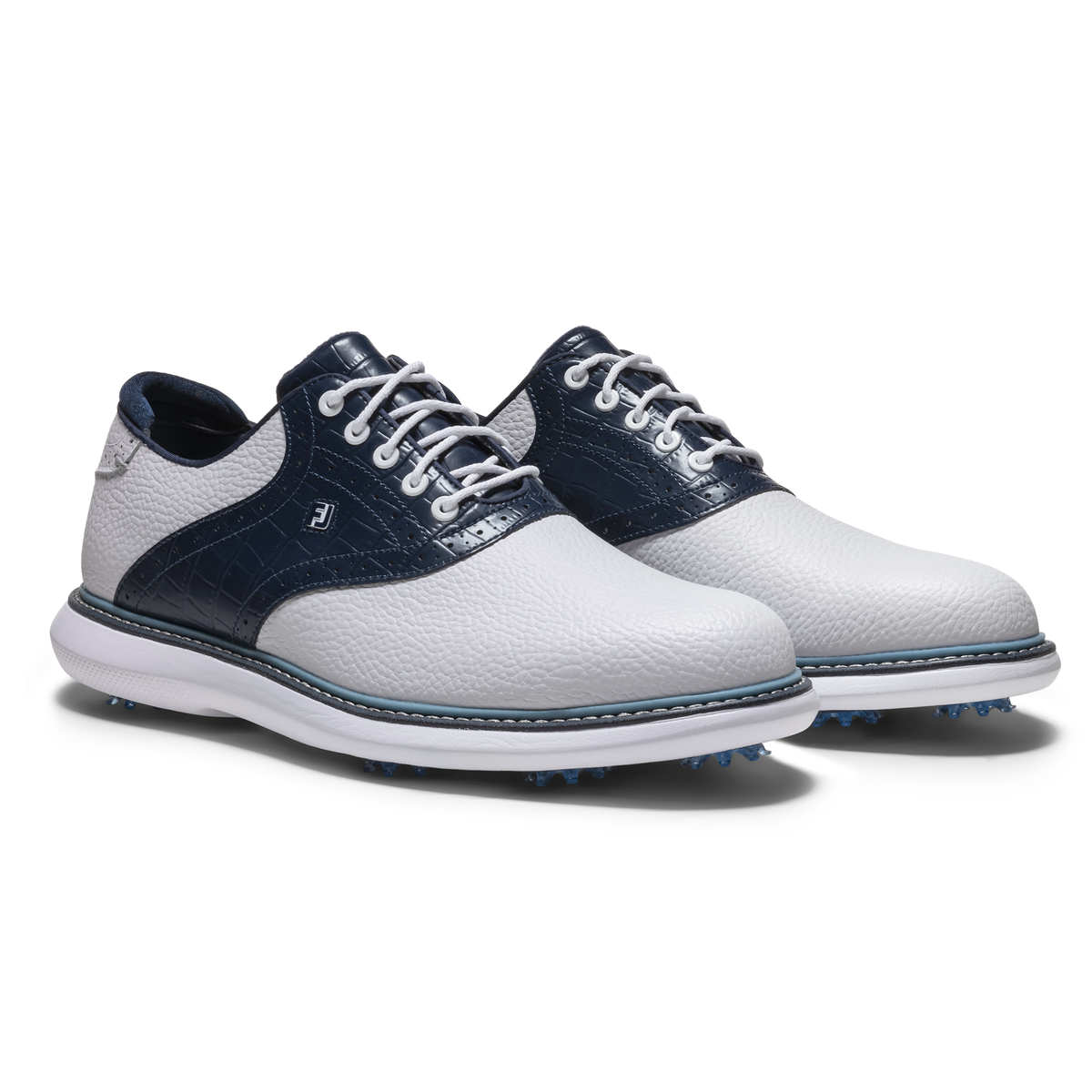 Footjoy Traditions Golf Shoes Men's Wide (White Navy Blue)