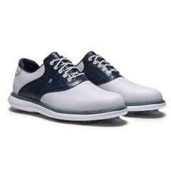 Footjoy Traditions Golf Shoes Men's Wide (White Navy Blue)