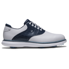 Footjoy Traditions Golf Shoes Men's Wide (White Navy Blue)