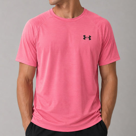 Under Armour Tech Textured T-Shirt Men's (Prime Pink Black 648)