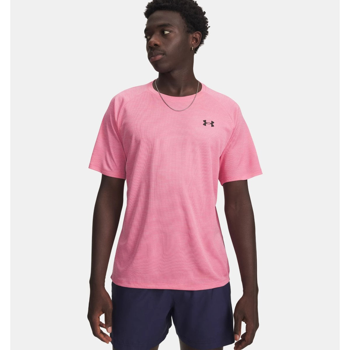 Under Armour Tech Textured T-Shirt Men's (Prime Pink Black 648)