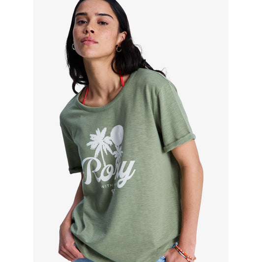 Roxy Oceanwave Regular Slub T-Shirt Women's (Oil Green GLD0)