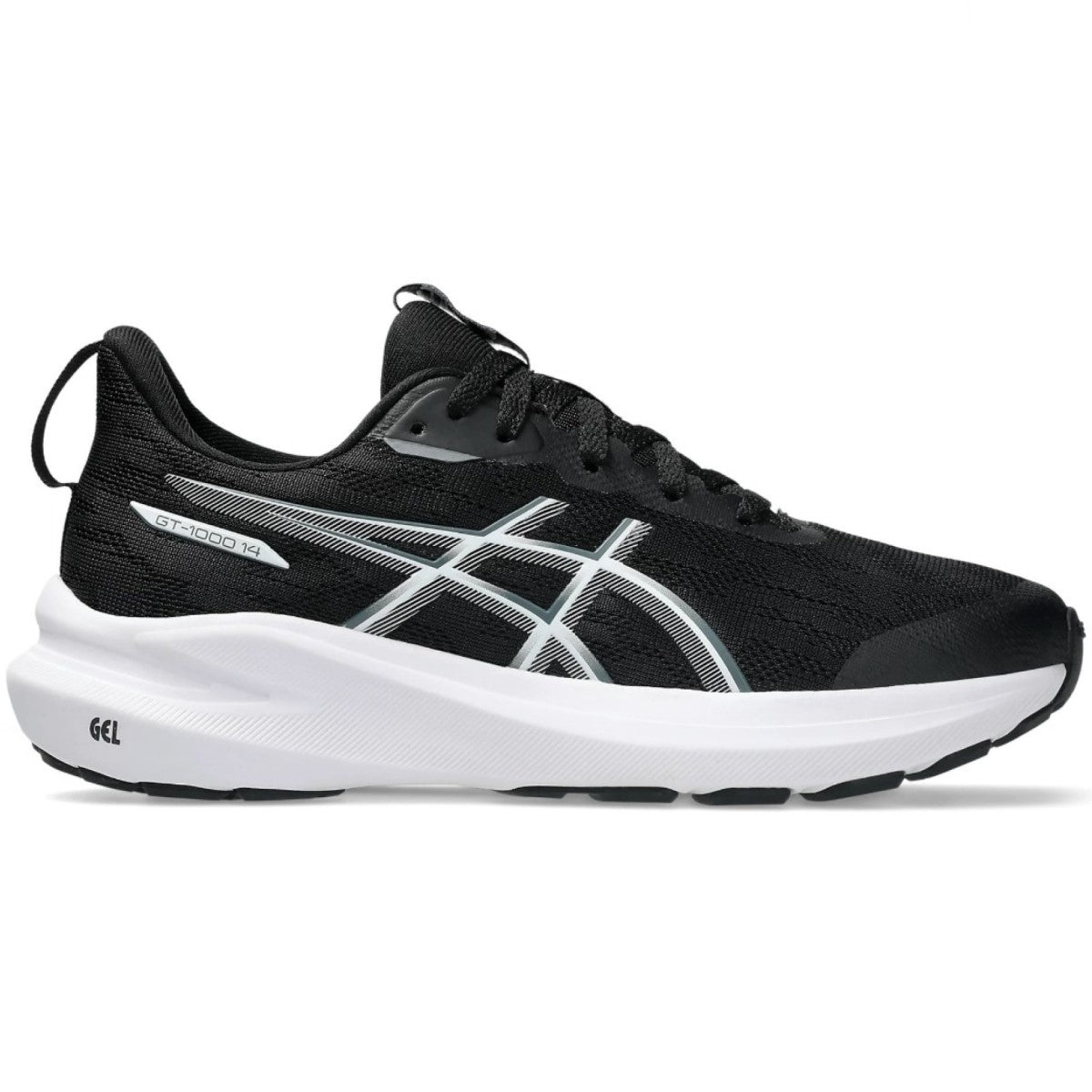 Asics GT 1000 14 GS Kid's Running Shoes UK6 (Black White 002)