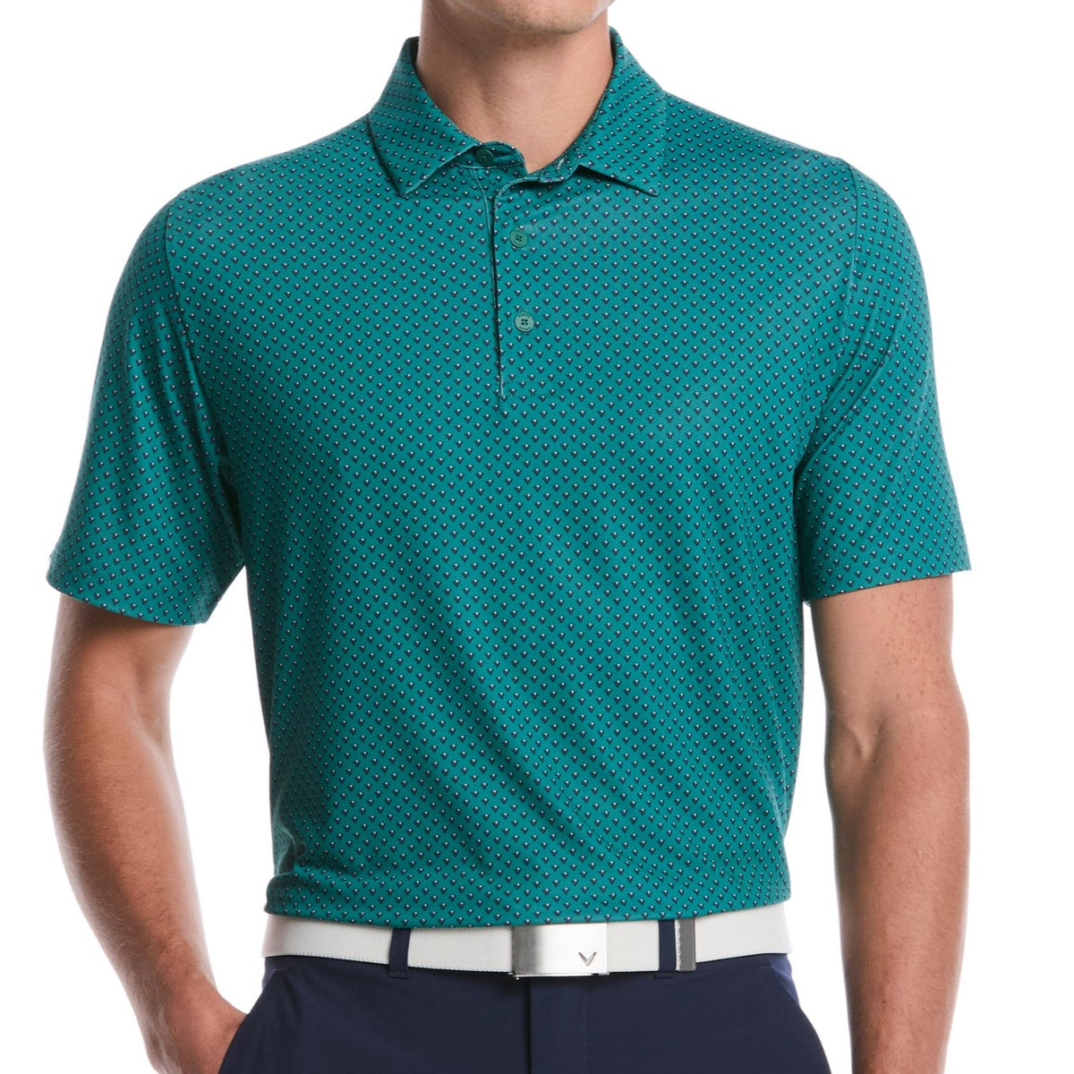 Callaway Trademark Print Polo Shirt Men's (Galapagos Green 326)
