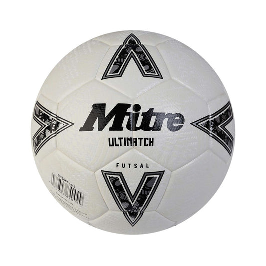 Mitre Ultimatch Futsal Football (White Black)