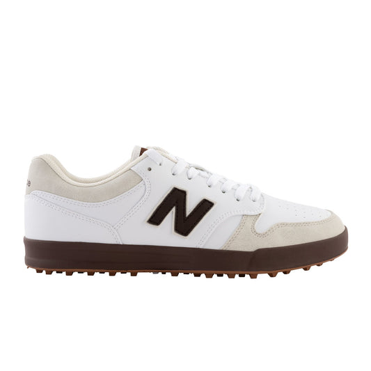 New Balance 480 Spikeless Golf Shoes Men's Wide (White Brown)
