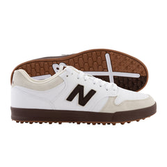 New Balance 480 Spikeless Golf Shoes Men's Wide (White Brown)
