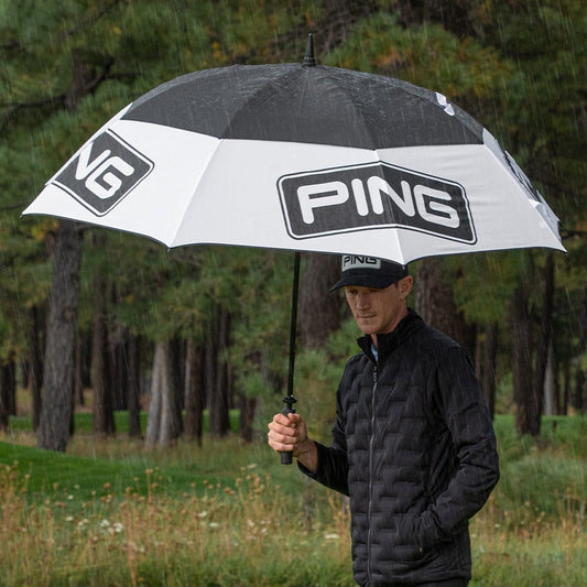 Ping 68" Double Canopy Tour Golf Umbrella (Black White)