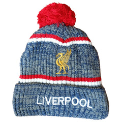 Liverpool FC Bobble Hat Unisex (Grey Red)