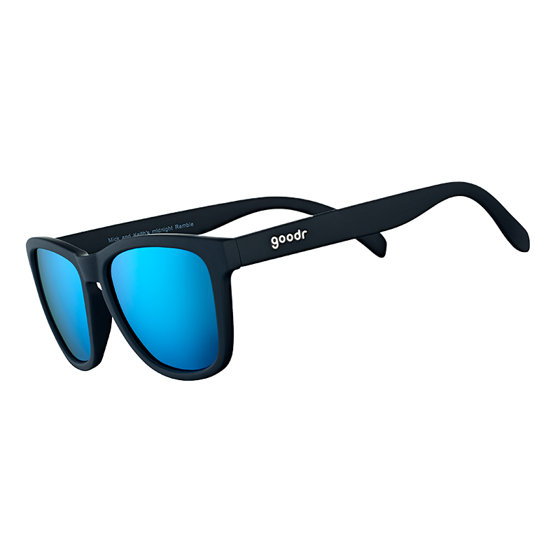 Goodr Mick And Keith's Midnight Ramble Sunglasses (Black Blue Mirrored)