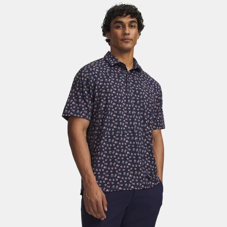 Under Armour Playoff 3.0 Print Golf Polo Men's (Midnight Navy Posh Pink 431)