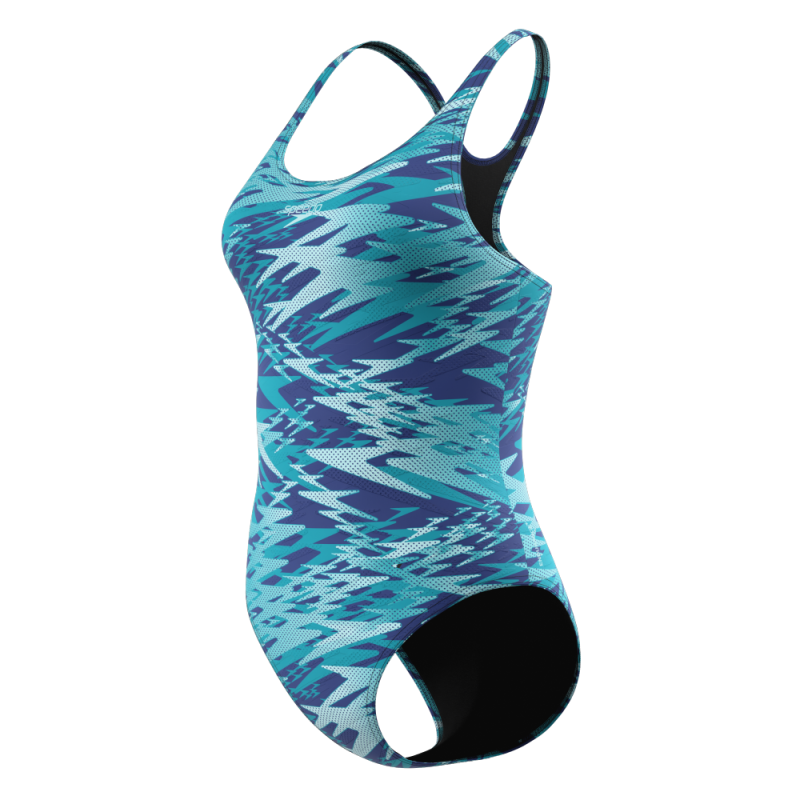 Speedo Hyperboom Print Medalist Swimsuit (Blue)