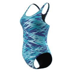 Speedo Hyperboom Print Medalist Swimsuit (Blue)