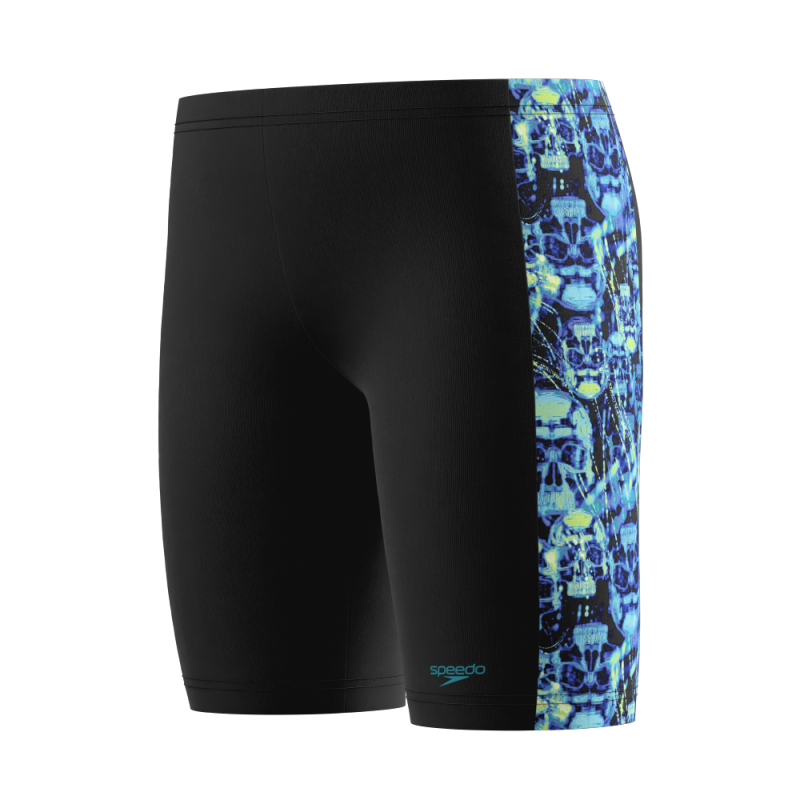 Speedo Printed Panel Jammer Kid's (Black Green)