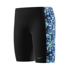 Speedo Printed Panel Jammer Kid's (Black Green)