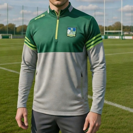 O'Neills Limerick Players Range 184 Half Zip Top Kid's (Silver Bottle Green)