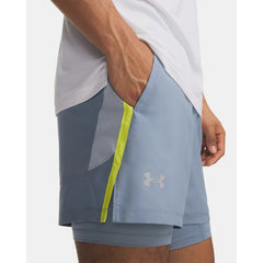Under Armour Launch 5" 2in1 Shorts Men's (Blue Grey Reflective 448)