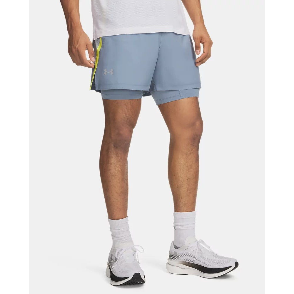 Under Armour Launch 5" 2in1 Shorts Men's (Blue Grey Reflective 448)