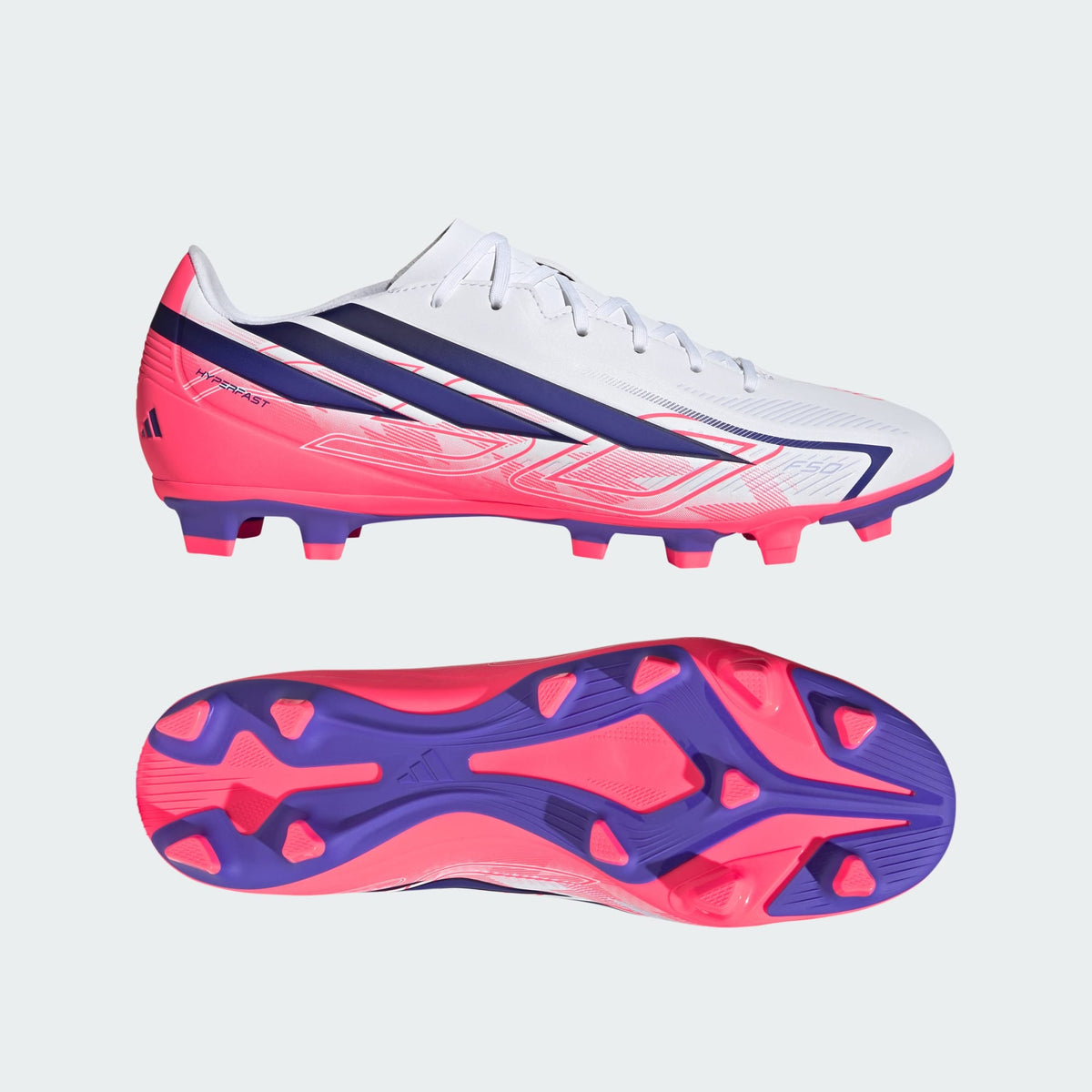 Adidas F50 Hyperfast FG/MG Football Boots Men's (White Purple KJ0990)