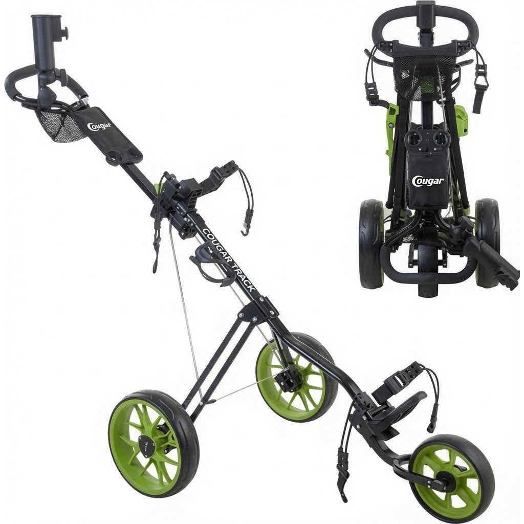 Cougar Track 3 Wheel Golf Trolley (Black Green)