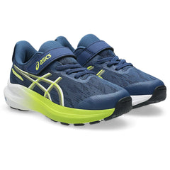 Asics GT 1000 14 PS Kid's Running Shoes (Independence Blue Neon Lime 404)