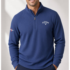 Callaway Quarter Zip Lifestyle Double Top Men's (Peacoat Navy 410)