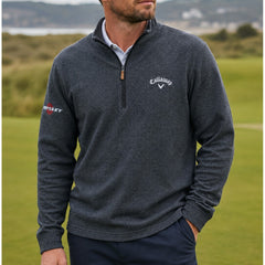 Callaway Quarter Zip Lifestyle Double Top Men's (Charcoal Caviar 002)